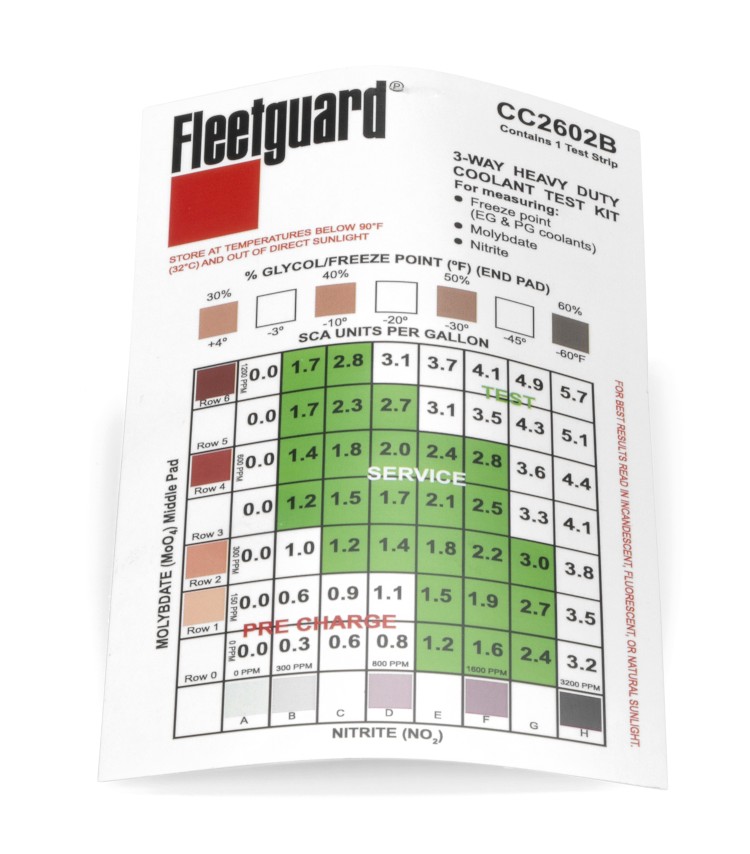 Fleetguard Coolant Test Kit, one Single 3-Way Strip